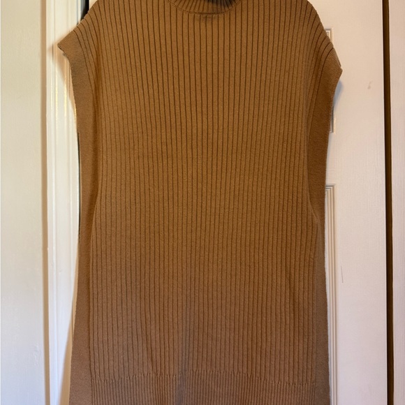 Banana Republic Factory Tan pullover poncho style mock neck sweater size small - Picture 2 of 9